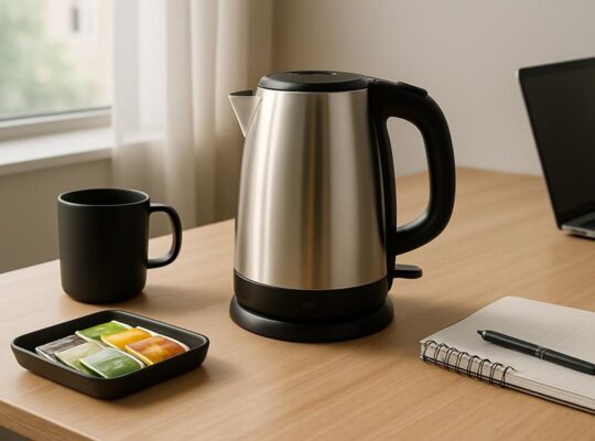 quiet compact safe office kettle